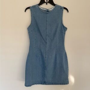 Sleeveless Denim Dress - Light Blue